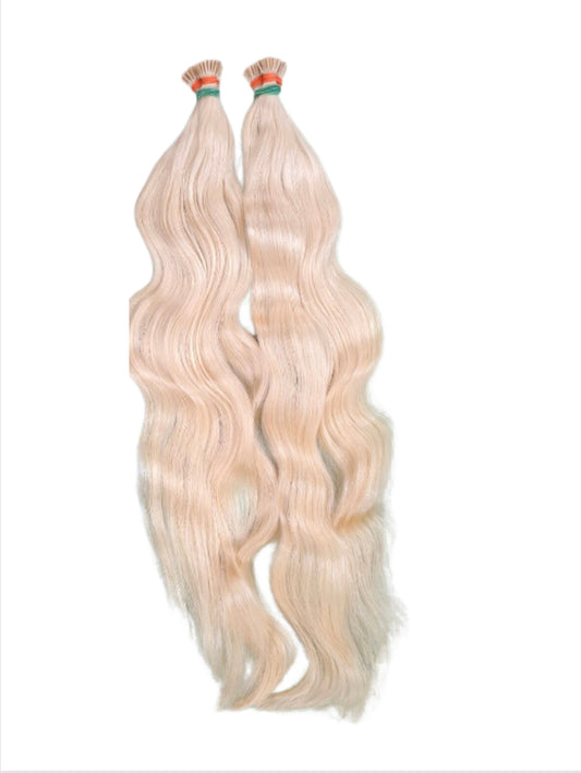 Blonde 613 Cambodian Wavy I-Tip Extensions