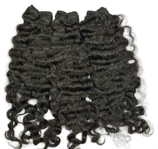 Raw Burmese Curly Weft Extensions